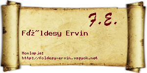 Földesy Ervin névjegykártya