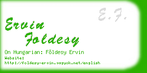 ervin foldesy business card