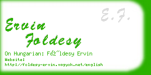 ervin foldesy business card